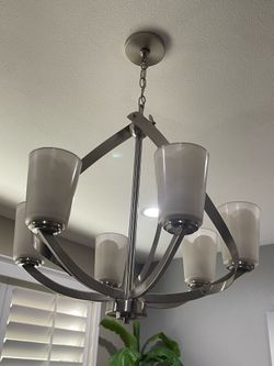 6 light brushed nickel chandelier