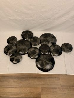 Empire Art Direct Obsidian Hand Painted Etched Metal Wall Sculpture