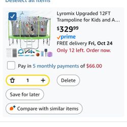 12 FT Trampoline, $225 OBO