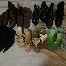  9 Pairs Of Shoes / Booties Sandals Size 6.5-9 Schuh Jcrew Etc