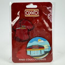 OXXO Tienda Mexico Store Exclusive Collectible Pair of Pins Shirt & Store Front
