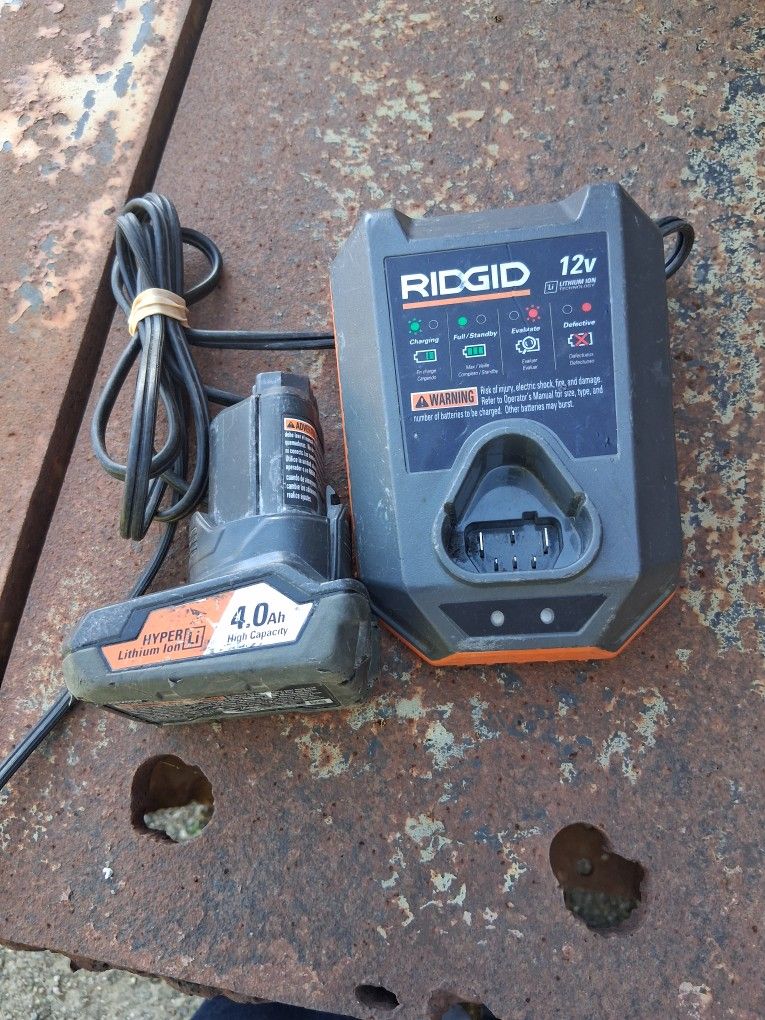 Rigid 12 VOLT High Capacity Lithium Battery and Charger.