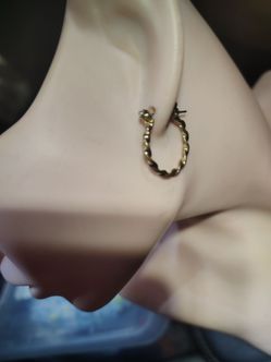 925 Sterling Silver Gold Tone Twisted Rope Small Hoop Earrings Stamped Jewelry