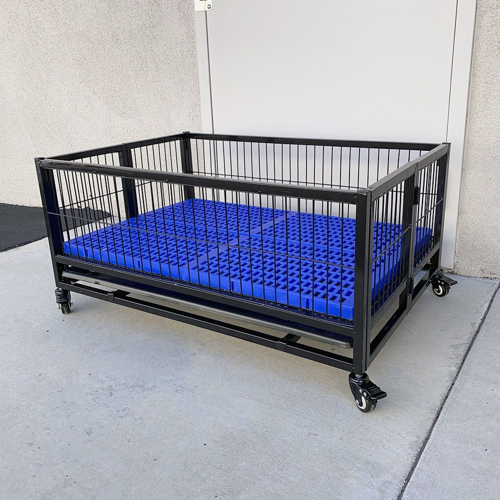 New $95 Dog Whelping Pen Cage Kennel Size 37” w/ Plastic Tray and Floor Grid 37x26x15”