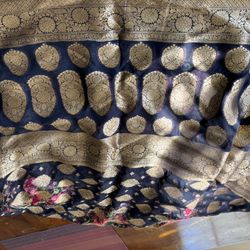 Gently Used Sari- Printed Gorgette