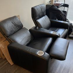 Leather Recliners (pair)