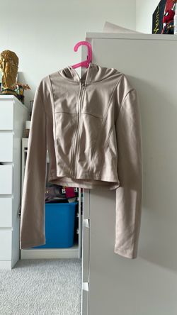 SHEIN, cream, cropped zip up, size Small in women
