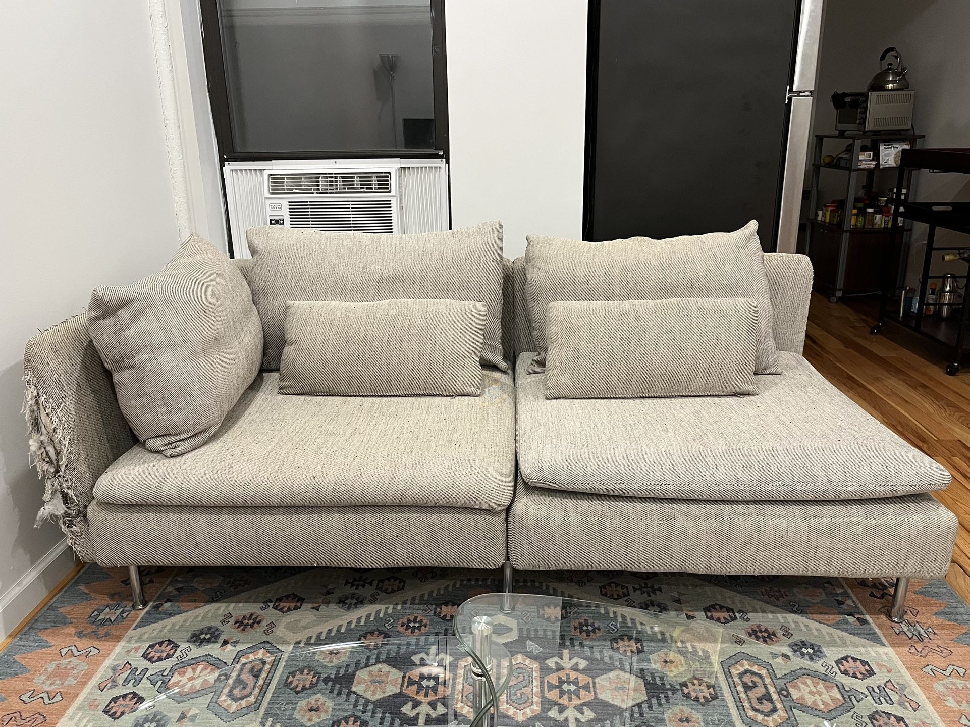 Beige Sofa with Open End