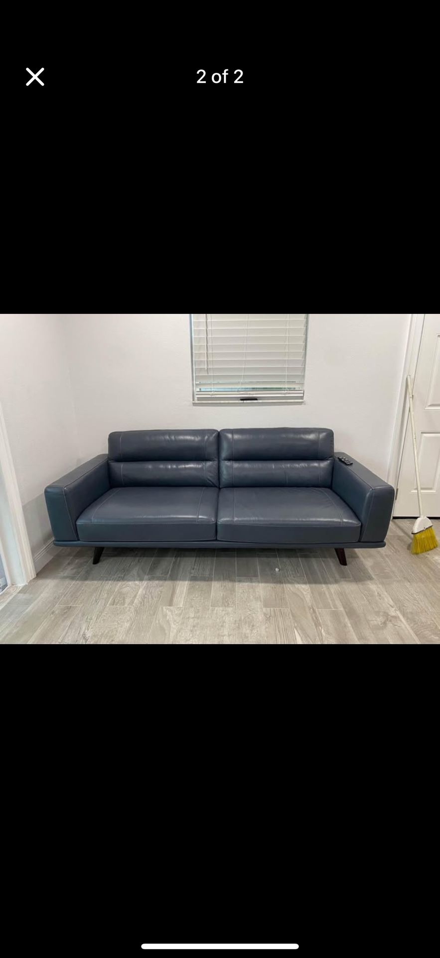 Blue Leather Couch