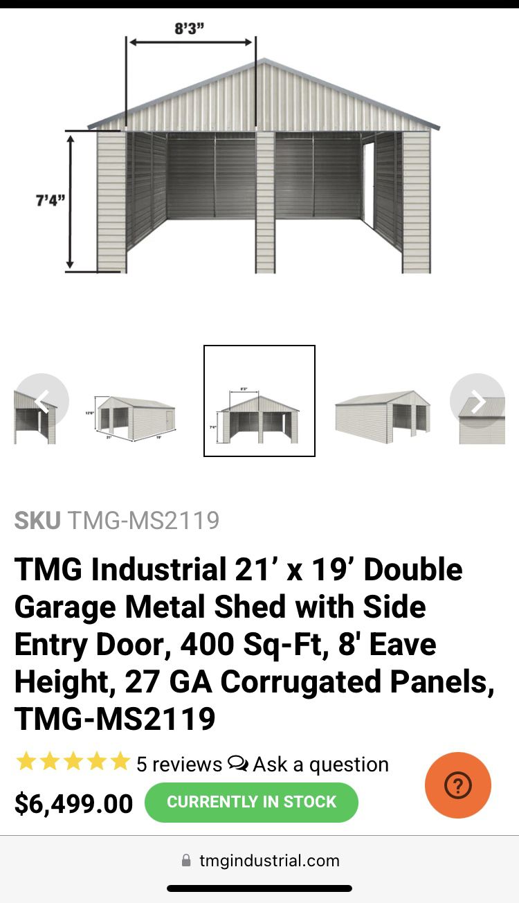 Garage Metal Shed with Side Door for Sale in Upland, CA - OfferUp