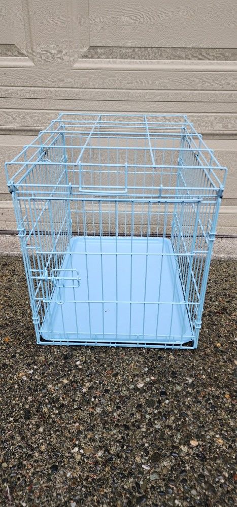 Powder Coated Blue Wire Pet Crate