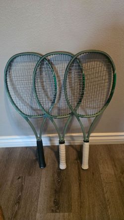 Set of 3 matching Yonex Percept 97H tennis racquets strung excellent condition grip 2 4 1/4
