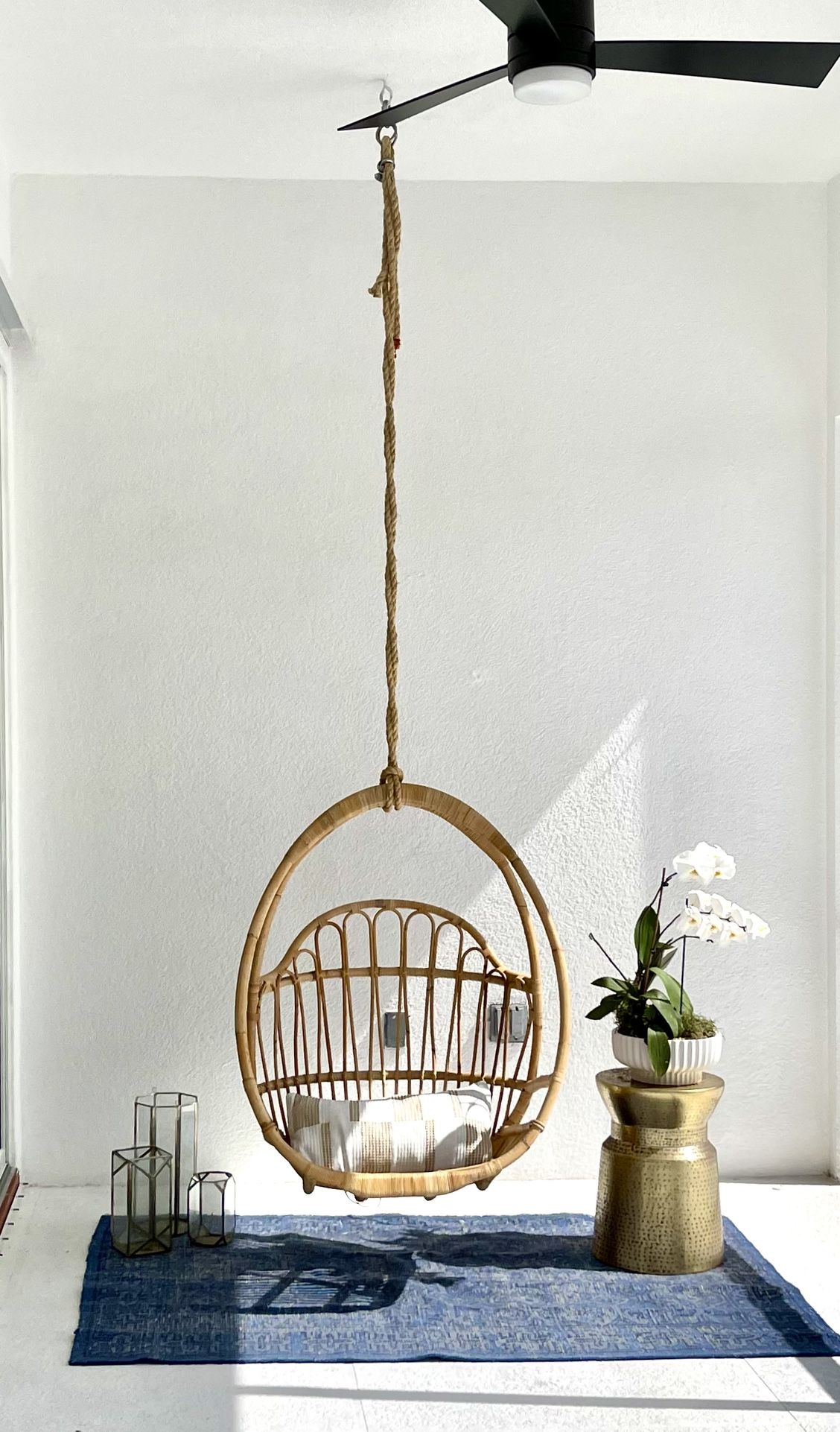 Anthropologie- Hanging Rattan Chair