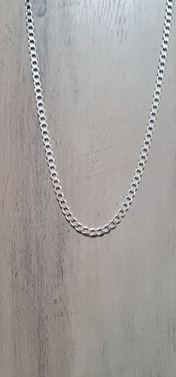 24" Sterling Silver Cuban Link Style Chain