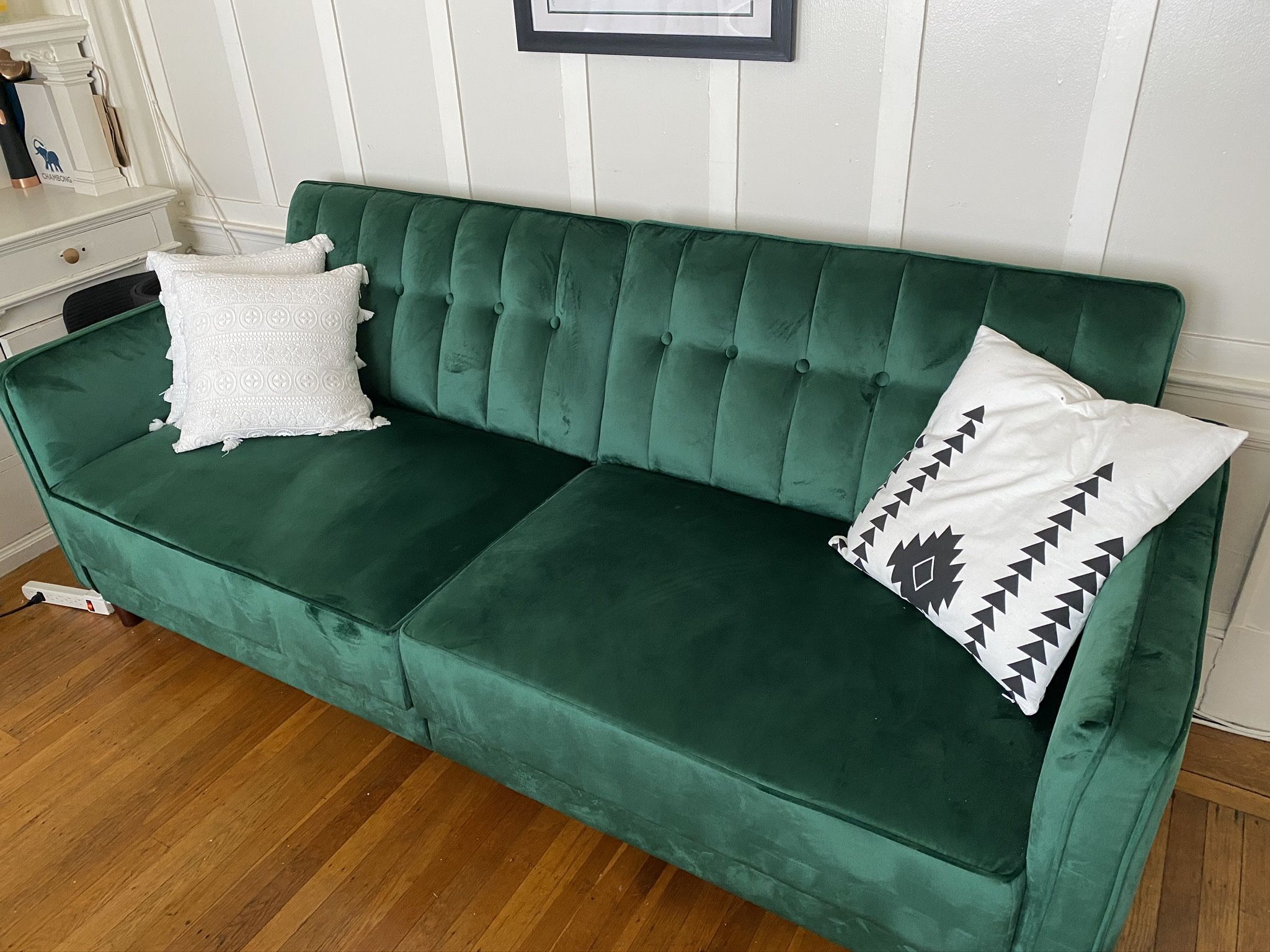 AllModerns Wallace Convertible Sofa - Emerald Green