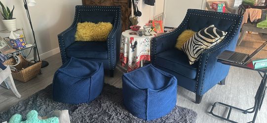 2 elegant arm chairs in suede