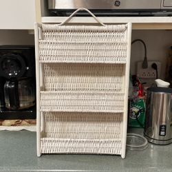 Vintage? Wicker Hanging Mail Flower 3 Compartment Holder 