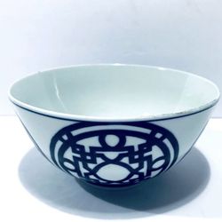 ZGallery Mykonos Dark Blue Geometric Lines & Bands Bowl 6” Diameter.