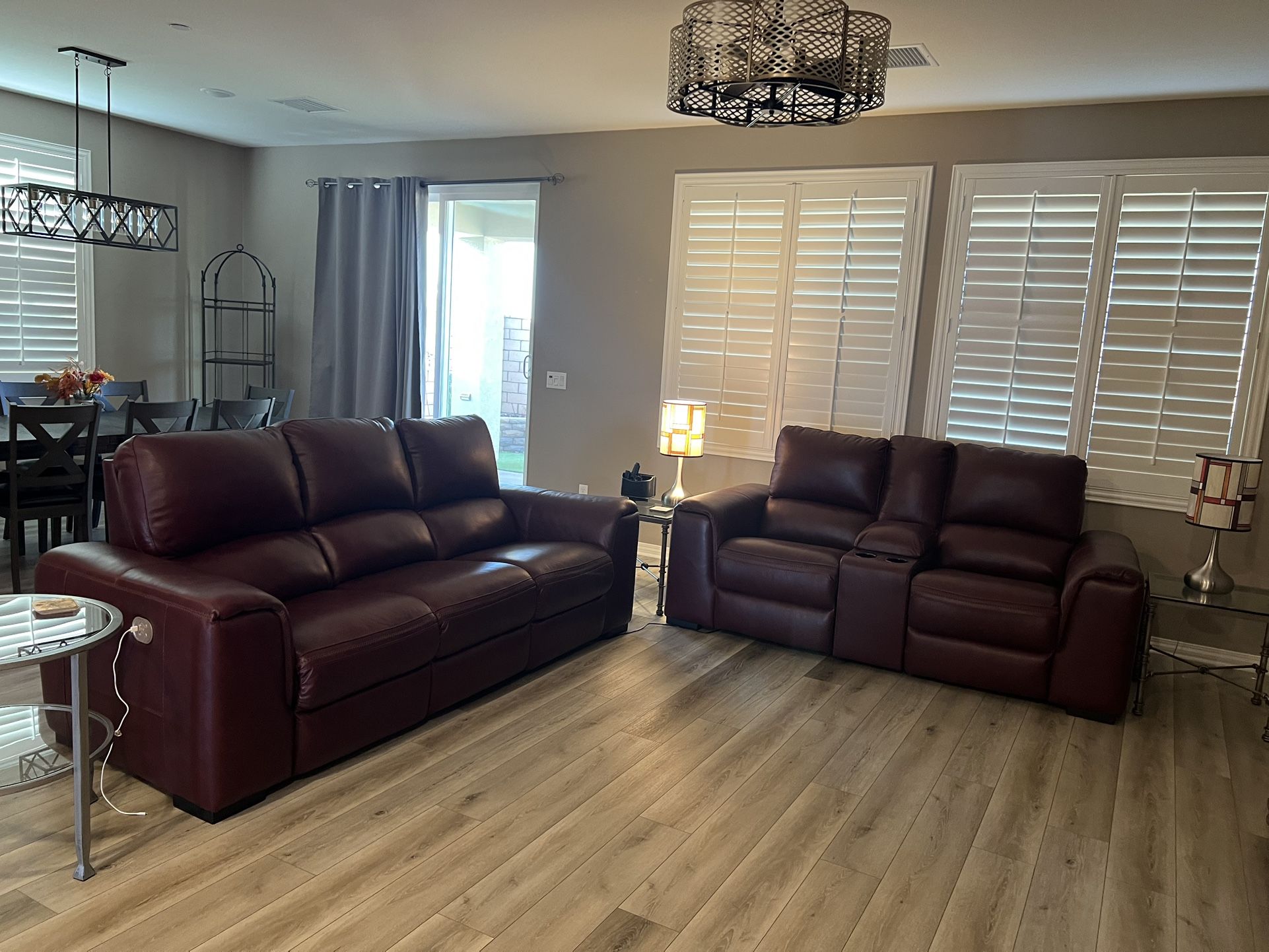 Leather Power Recliner Sofa And Loveseat