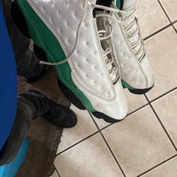 Green N White Jordan’s 13