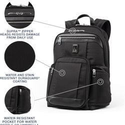Travelpro Platinum Elite Business Laptop Backpack, Fits up to 17.5 Inch Laptop, Work, Travel, Men and Women, Shadow Black