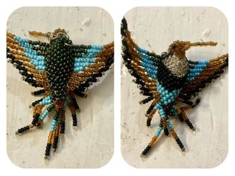 Beaded Hummingbird Ornament 