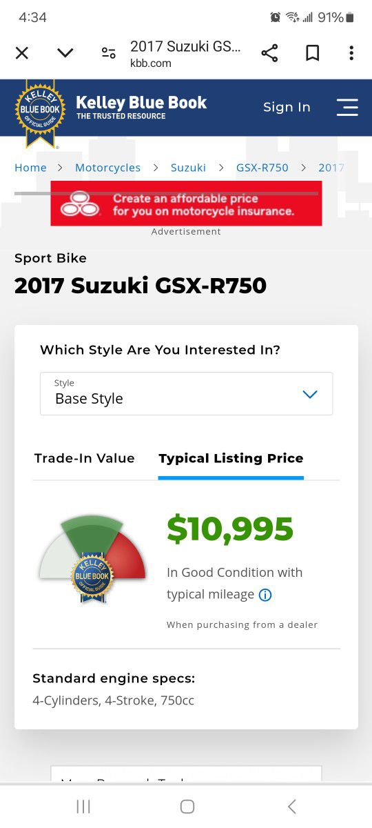 2017 Suzuki Gsxr750 cc