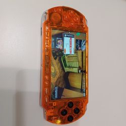 Custom PSP Console Modded With New Clear Orange Housing Shell Sony Play  Station Portable 3000 