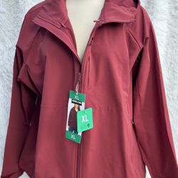 New Red Kirkland Women Jacket With Hoodie Size XL