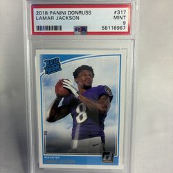 2018 Panini Donruss Rated Rookie Lamar Jackson #317 PSA 9 Ravens NFL Football