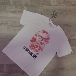 White And Pink Bape Shirt