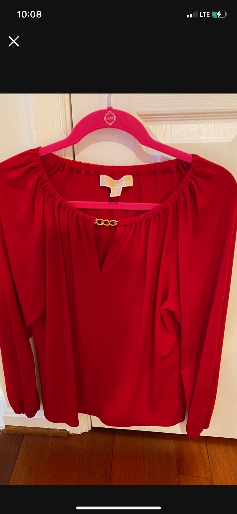 Red Michael Kors Ladies Top. Size Medium