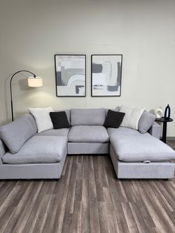 FREE DELIVERY New In Box Cloud Sectional Couch 5 PIece Modular Sofa Gray Grey