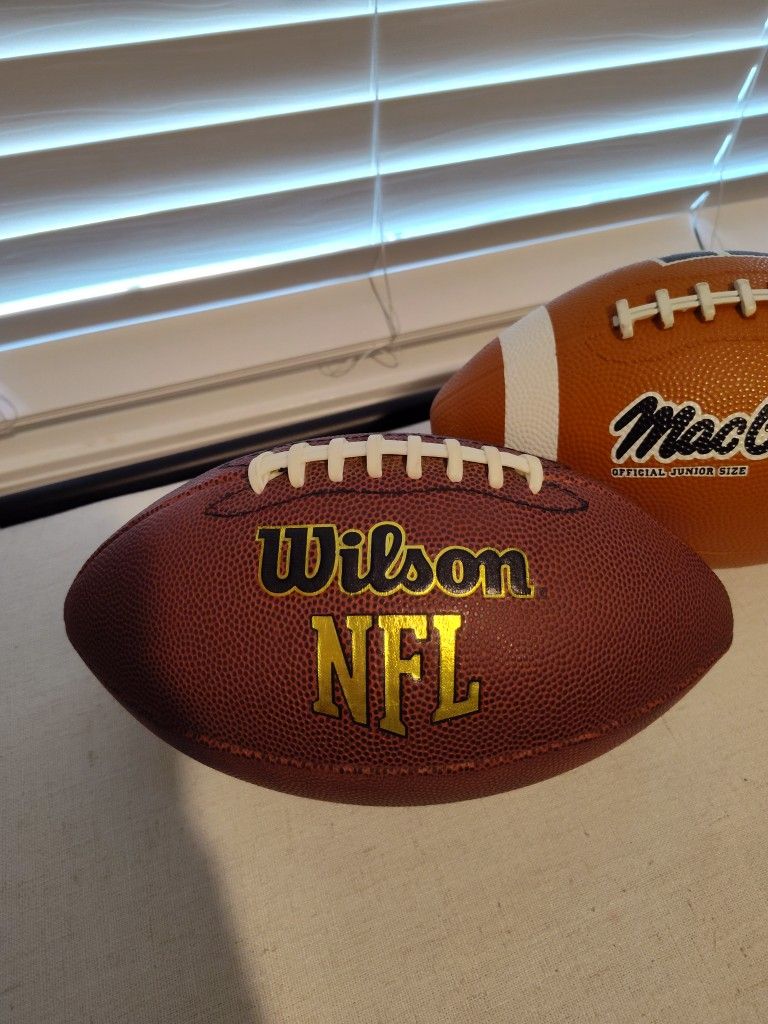Wilson NFL Junior Size Football & MacGregor Official Football In Amazing Condition