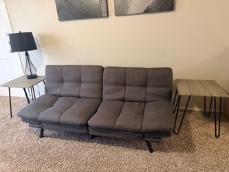 Jaykob 71'' Sleeper Futon Sofa Bed with Adjustable Arms,Linen Fabric Bed-Convertible Couch Loveseat Sleeper For Living Room, Bedroom, Studio, Apartmen