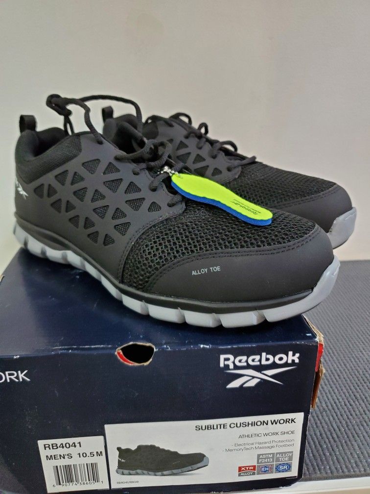 Reebok Athletic Work Shoes Alloy Toe. Size 10.5M 