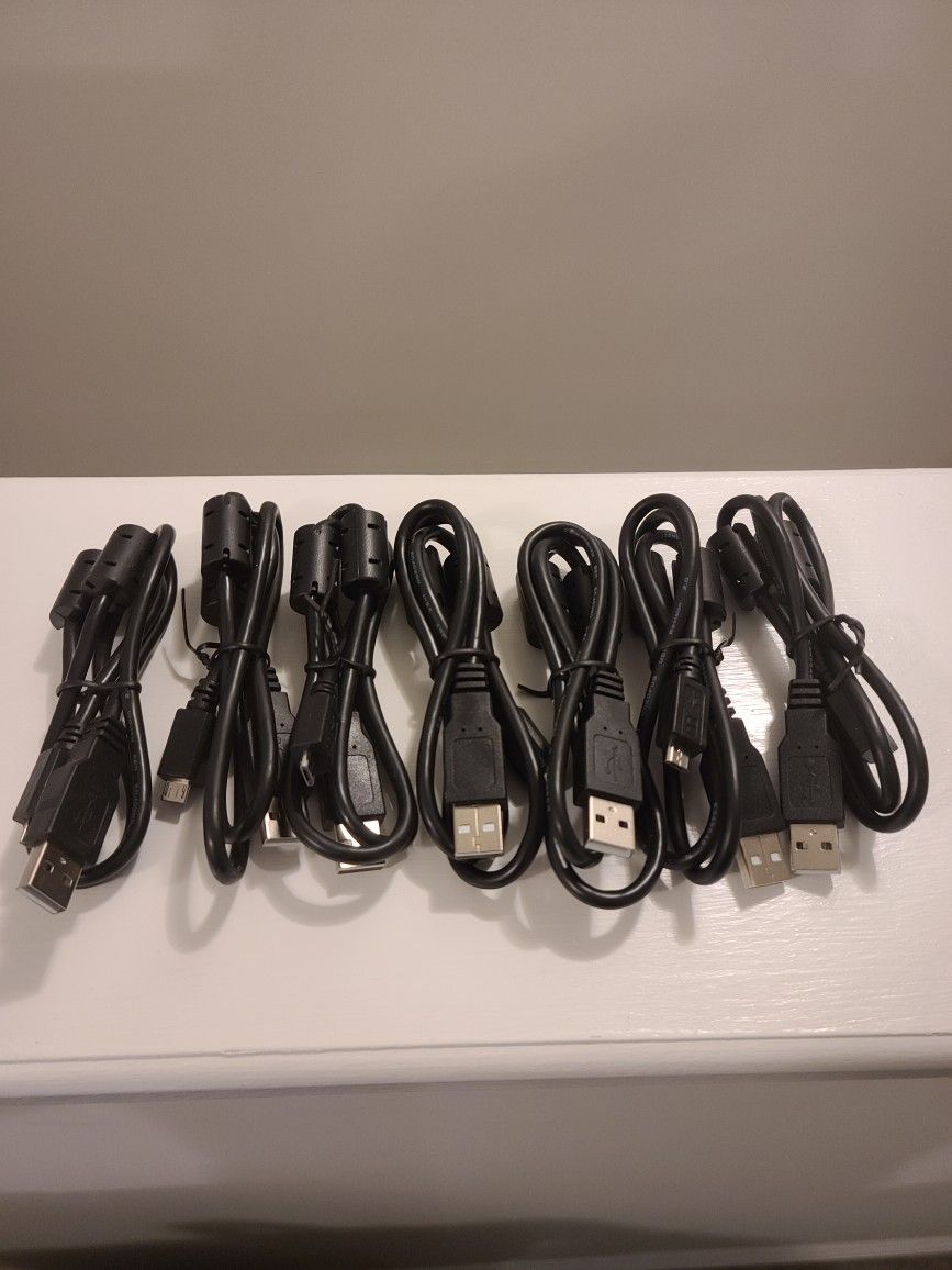 Lot of Micro-USB to USB Cables, 2 Ft, Black