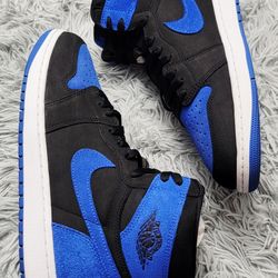 Size 13 Men's Jordan 1 Retro High OG Black-Royal Blue-White DZ5485-042.
