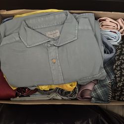 Bags of men’s clothes and shoes