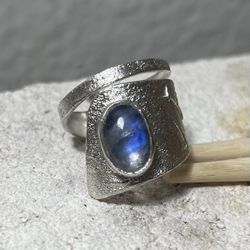  Handmade Organic Moonstone Silver Ring  - ✨ Silver 925 ✨  - 💎 High quality moonstone 💎