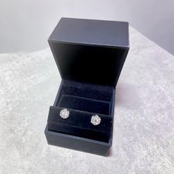 Zales 1 CT T.W. Multi Diamond Floral Stud Earrings 10K White Gold