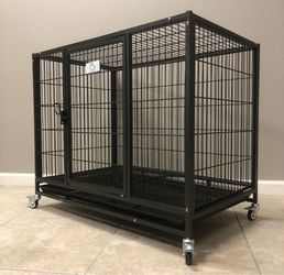 NEW 37” Heavy Duty Dog Kennel 🐾 Cage with Wheels! 🐕🐕