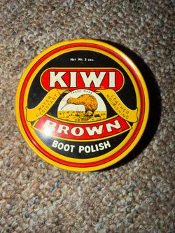 VTG Kiwi Polish Tin Boot Brown 3 oz Can "59 Cents" Pottstown. Has polish in it but most likely it is not good because of age