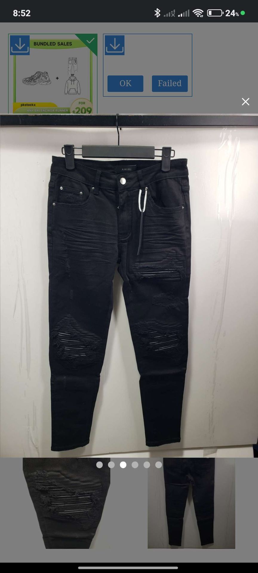Amiri Distressed Black Denim Jeans