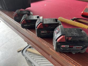 Milwaukee 5.0 And 2.0 Batteries.