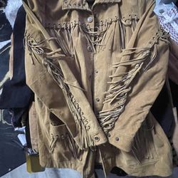 Women’s Western Suede Fringe Jacket – Excelled Collection Size Large