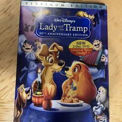 TWO DISC SET, PLATINUM EDITION OF WALT DISNEY’S LADY & THE TRAMP! 