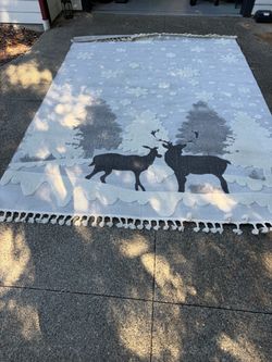 Large deer area rug