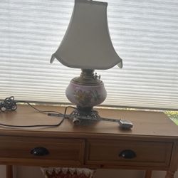 Antique Converted Oil Lamp To Electric