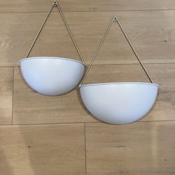 Metal Half Moon Wall Planter